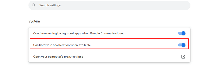 desactivar aceleración de hardware en Google Chrome